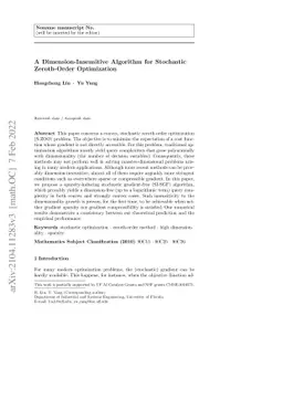 A Dimension-Insensitive Algorithm for Stochastic Zeroth-Order
  Optimization