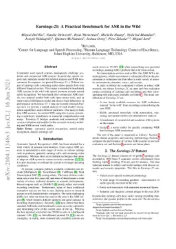Earnings-21: A Practical Benchmark for ASR in the Wild