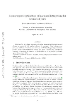 Nonparametric estimation of marginal distributions for unordered pairs