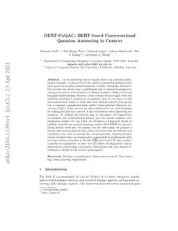 BERT-CoQAC: BERT-based Conversational Question Answering in Context