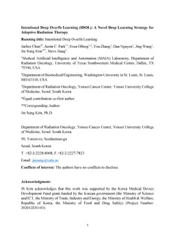 Intentional Deep Overfit Learning (IDOL): A Novel Deep Learning Strategy
  for Adaptive Radiation Therapy