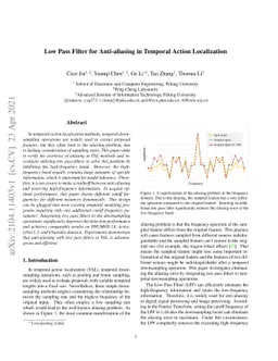 Low Pass Filter for Anti-aliasing in Temporal Action Localization