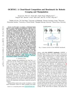 OCRTOC: A Cloud-Based Competition and Benchmark for Robotic Grasping and
  Manipulation