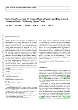 SportsCap: Monocular 3D Human Motion Capture and Fine-grained
  Understanding in Challenging Sports Videos