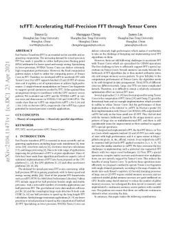 tcFFT: Accelerating Half-Precision FFT through Tensor Cores