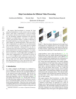 Skip-Convolutions for Efficient Video Processing