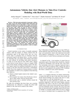 Autonomous Vehicles that Alert Humans to Take-Over Controls: Modeling
  with Real-World Data