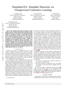 DeepfakeUCL: Deepfake Detection via Unsupervised Contrastive Learning