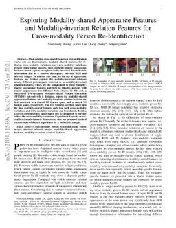 Exploring Modality-shared Appearance Features and Modality-invariant
  Relation Features for Cross-modality Person Re-Identification