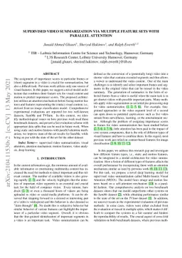 Supervised Video Summarization via Multiple Feature Sets with Parallel
  Attention