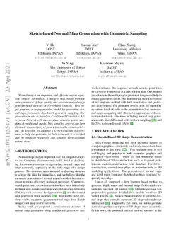 Sketch-based Normal Map Generation with Geometric Sampling