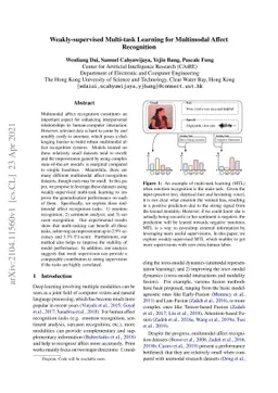 Weakly-supervised Multi-task Learning for Multimodal Affect Recognition