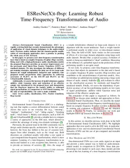 ESResNe(X)t-fbsp: Learning Robust Time-Frequency Transformation of Audio