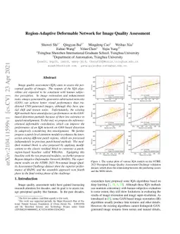 Region-Adaptive Deformable Network for Image Quality Assessment