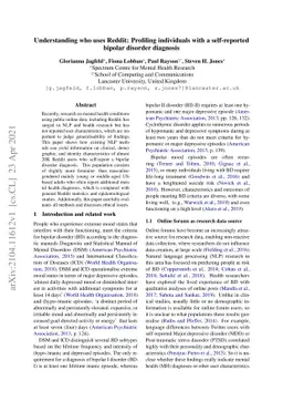 Understanding who uses Reddit: Profiling individuals with a
  self-reported bipolar disorder diagnosis