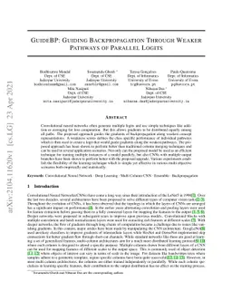 GuideBP: Guiding Backpropagation Through Weaker Pathways of Parallel
  Logits