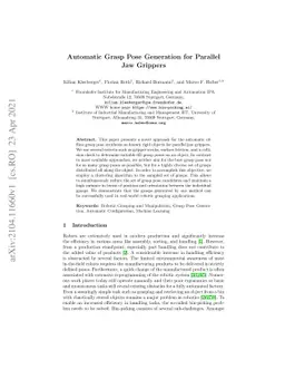 Automatic Grasp Pose Generation for Parallel Jaw Grippers