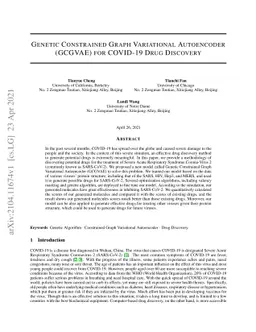 Genetic Constrained Graph Variational Autoencoder for COVID-19 Drug
  Discovery