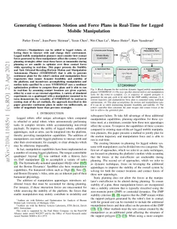 Generating Continuous Motion and Force Plans in Real-Time for Legged
  Mobile Manipulation