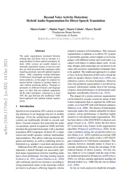 Beyond Voice Activity Detection: Hybrid Audio Segmentation for Direct
  Speech Translation