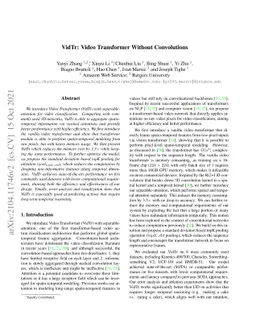 VidTr: Video Transformer Without Convolutions