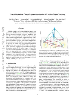 Learnable Online Graph Representations for 3D Multi-Object Tracking