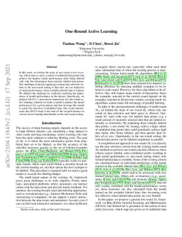 One-Round Active Learning