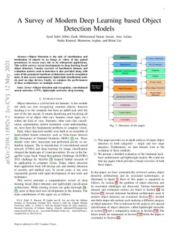 A Survey of Modern Deep Learning based Object Detection Models
