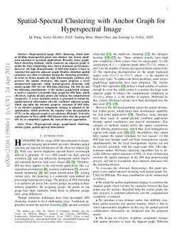 Spatial-Spectral Clustering with Anchor Graph for Hyperspectral Image
