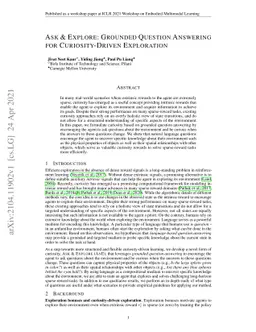Ask & Explore: Grounded Question Answering for Curiosity-Driven
  Exploration