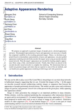 Adaptive Appearance Rendering