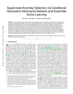Supervised Anomaly Detection via Conditional Generative Adversarial
  Network and Ensemble Active Learning