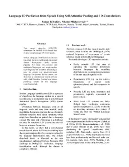 Language ID Prediction from Speech Using Self-Attentive Pooling and
  1D-Convolutions