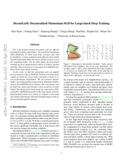 DecentLaM: Decentralized Momentum SGD for Large-batch Deep Training