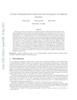A Class of Dimension-free Metrics for the Convergence of Empirical
  Measures