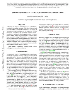 Swimmer Stroke Rate Estimation From Overhead Race Video