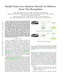 Parallel Scale-wise Attention Network for Effective Scene Text
  Recognition