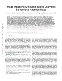 Image Inpainting with Edge-guided Learnable Bidirectional Attention Maps