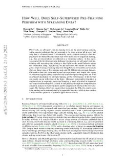 How Well Does Self-Supervised Pre-Training Perform with Streaming Data?