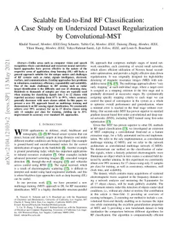 Scalable End-to-End RF Classification: A Case Study on Undersized
  Dataset Regularization by Convolutional-MST