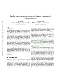 Parallel mesh reconstruction streams for pose estimation of interacting
  hands