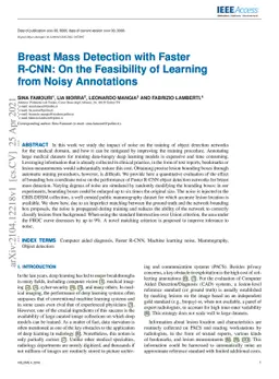 Breast Mass Detection with Faster R-CNN: On the Feasibility of Learning
  from Noisy Annotations