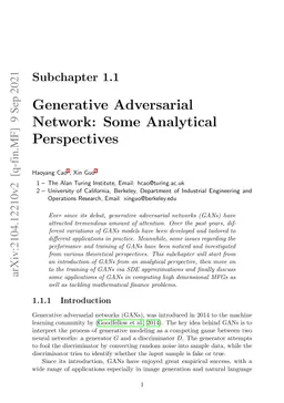 Generative Adversarial Network: Some Analytical Perspectives