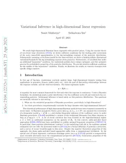 Variational Inference in high-dimensional linear regression