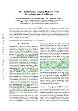XLM-T: Multilingual Language Models in Twitter for Sentiment Analysis
  and Beyond