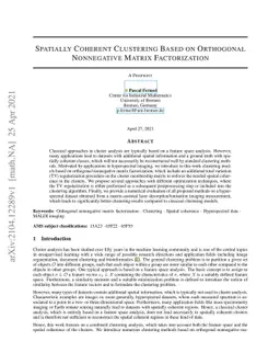 Spatially Coherent Clustering Based on Orthogonal Nonnegative Matrix
  Factorization