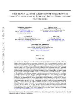 Wise-SrNet: A Novel Architecture for Enhancing Image Classification by
  Learning Spatial Resolution of Feature Maps