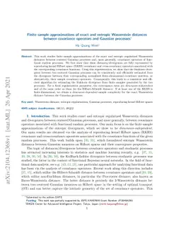 Finite sample approximations of exact and entropic Wasserstein distances
  between covariance operators and Gaussian processes