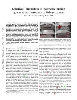 Spherical formulation of geometric motion segmentation constraints in
  fisheye cameras