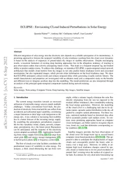 ECLIPSE : Envisioning CLoud Induced Perturbations in Solar Energy